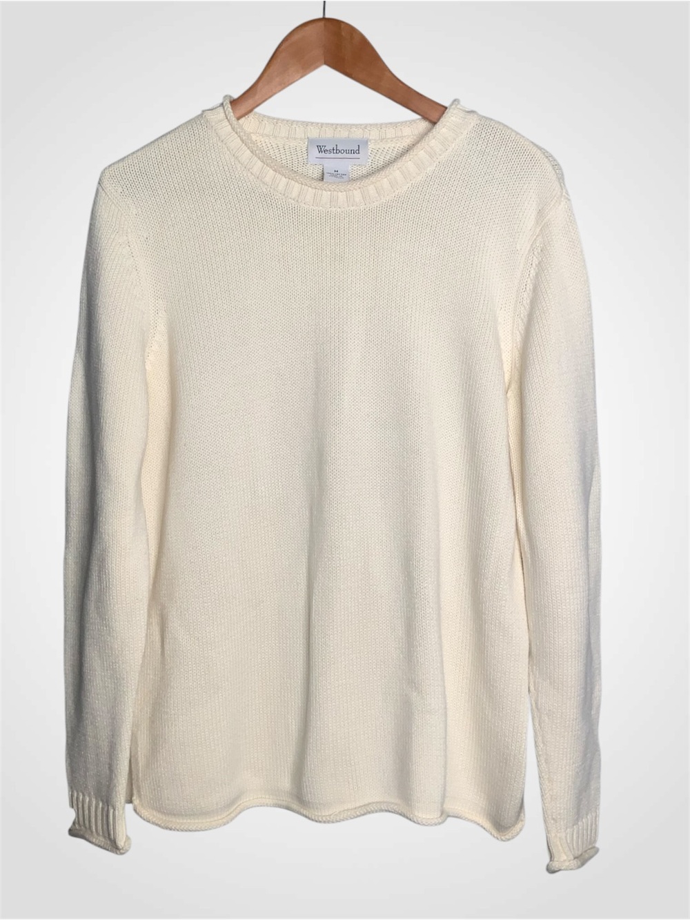 Westbound Women's Cream Cotton Crewneck Sweater Medium